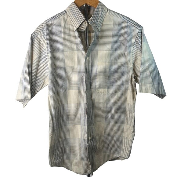 Roundtree & Yorke EasyCare Cotton Mens Button Up Short Sleeve Size Small - Picture 1 of 8
